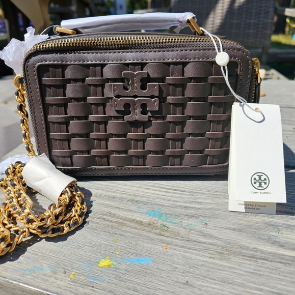 Tory Burch Britten Woven Small Top Handle Case - Picture 8 of 8